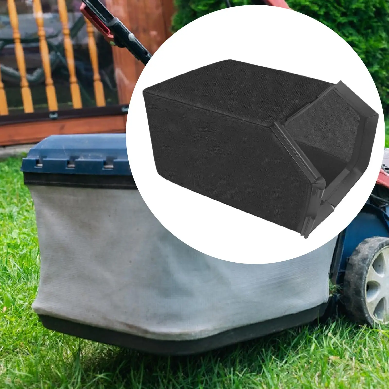 Lawn Mower Grass Collector Bag Black Nylon Storage Accessory for Walk Behind Mower Efficient Outdoor Grass Management