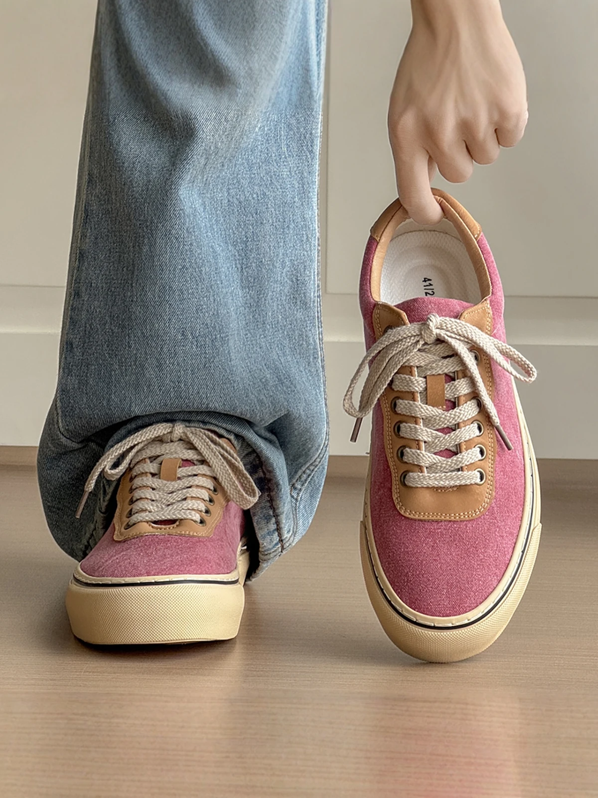 Men's Retro Design Thick Bottom Canvas Shoes 2026 Autumn New Style Casual Sports Sneakers for Students And Teenagers