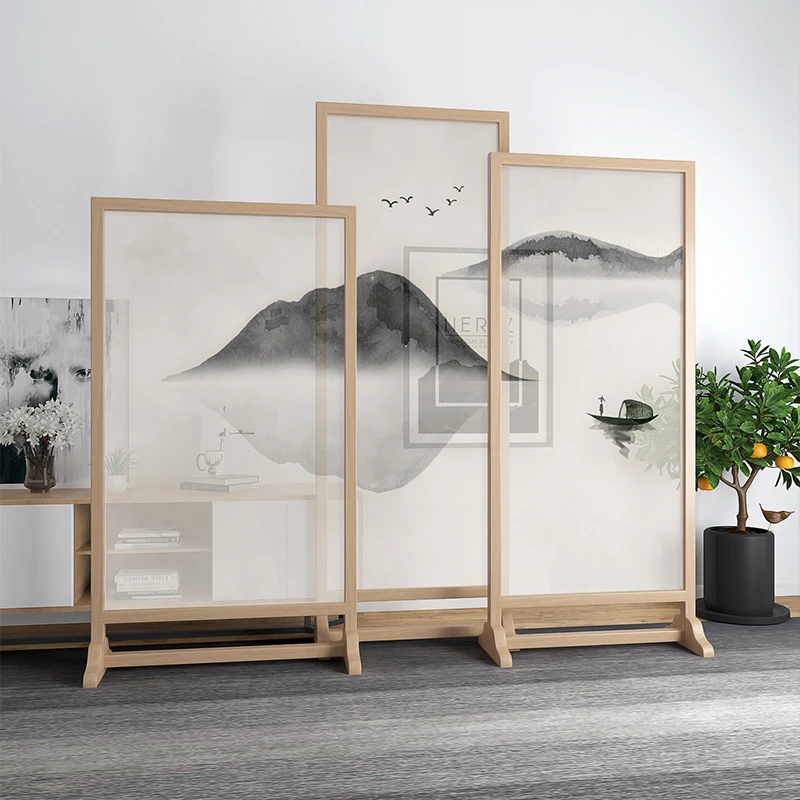 Customize the new Chinese screen to partition the living room and bedroom, and block the household entrance