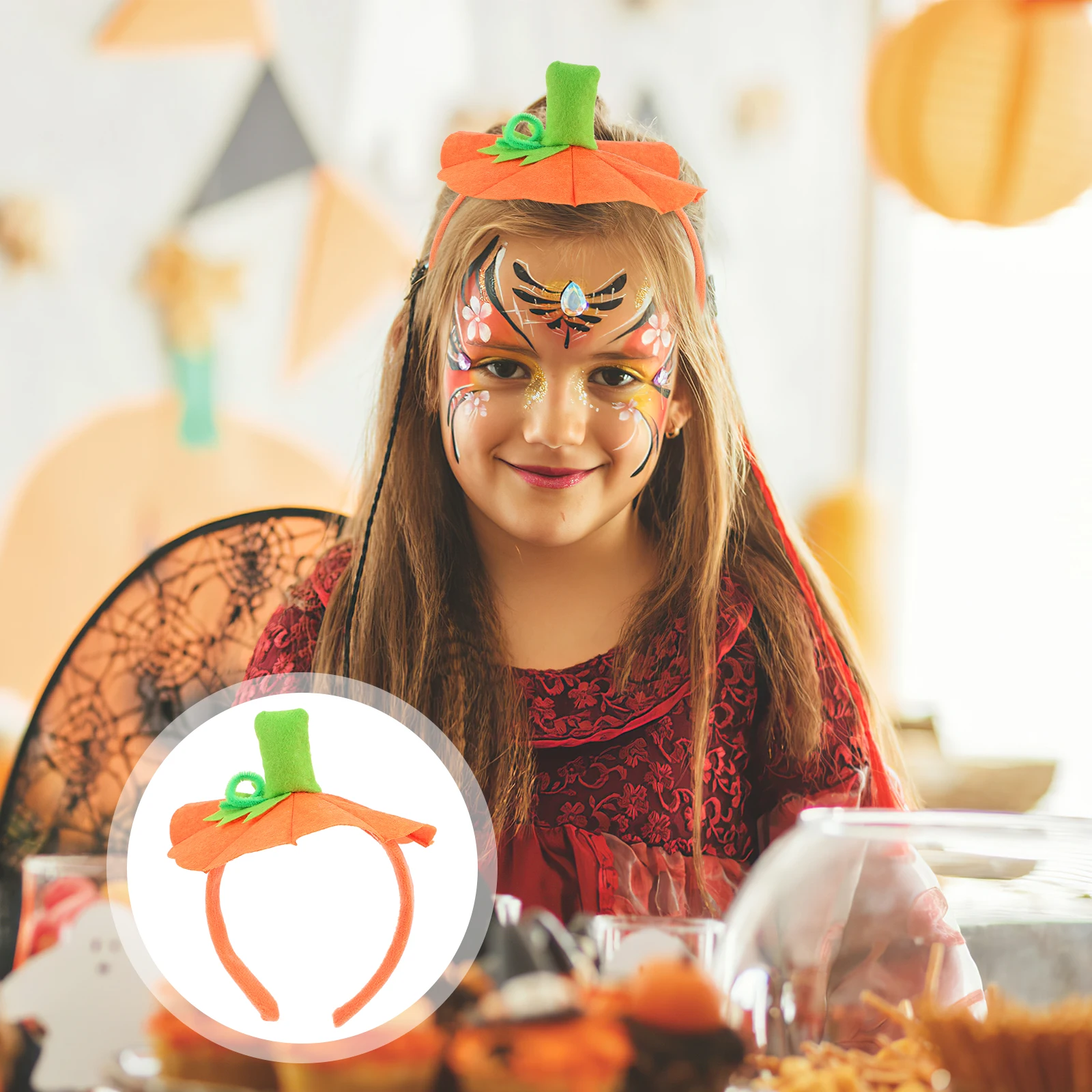

Pumpkin Hat Headband Miss Headpiece Non-woven Fabric Spooky Halloween Hair Accessory