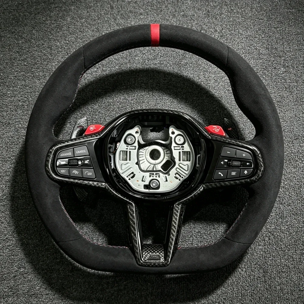 Customized Car Steering Wheel For BMW G82 G42 G21 G80 G07 G30 G42 G87 F90 F80 F86 Suede Leather Steering Wheel