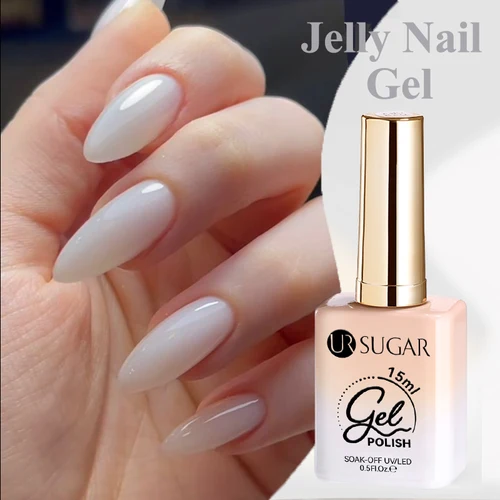 UR SUGAR 15ml cristal gelatina lechosa blanco Gel desnudo esmalte de uñas transparente semipermanente UV Gel Nail Art Soak Off Gel barniz