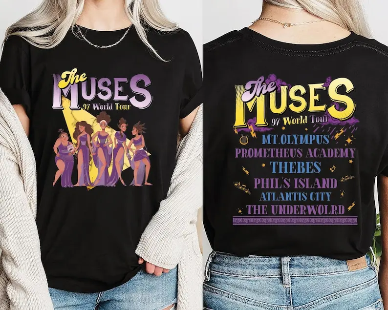

Женская футболка с рисунком аниме в стиле ретро, летняя футболка Hercules The Muses 97, удобная цветная рубашка, уличный хлопковый спортивный трикотаж большого размера