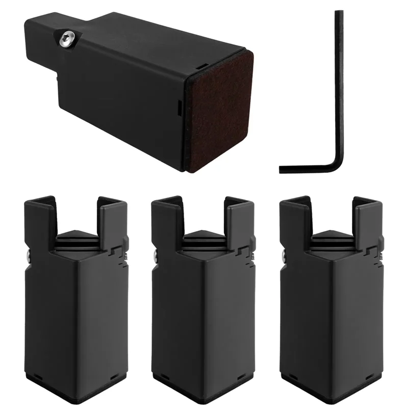

RMWIN-4Pcs Adjustable Furniture Risers Heavy Duty Screw Clamp Elevators For Table, Bed