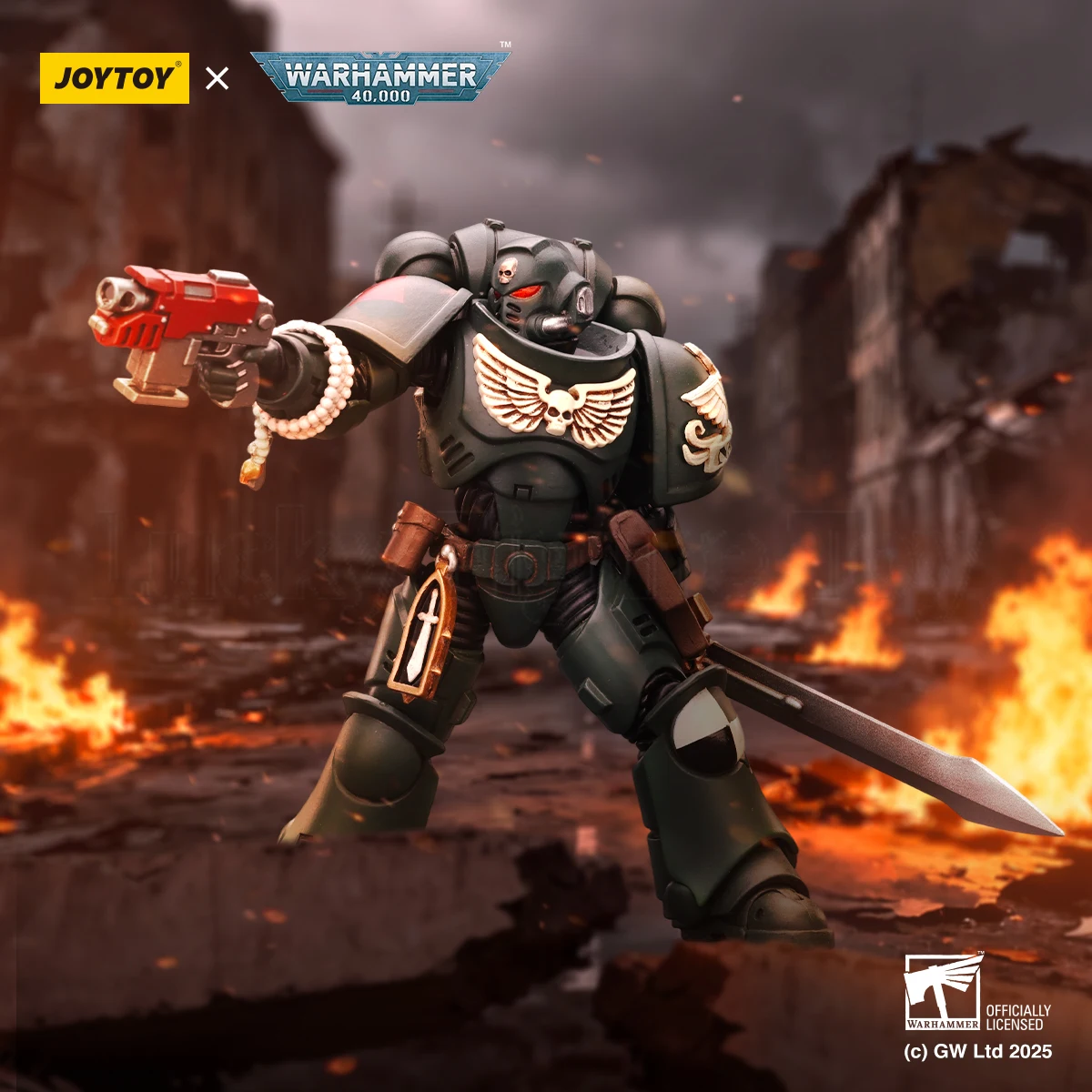 【متوفر】JOYTOY 1/18 مجسم شخصية Warhammer 40K Dark Angels Intercessors Brother Nadael مجموعة ألعاب مجسمة