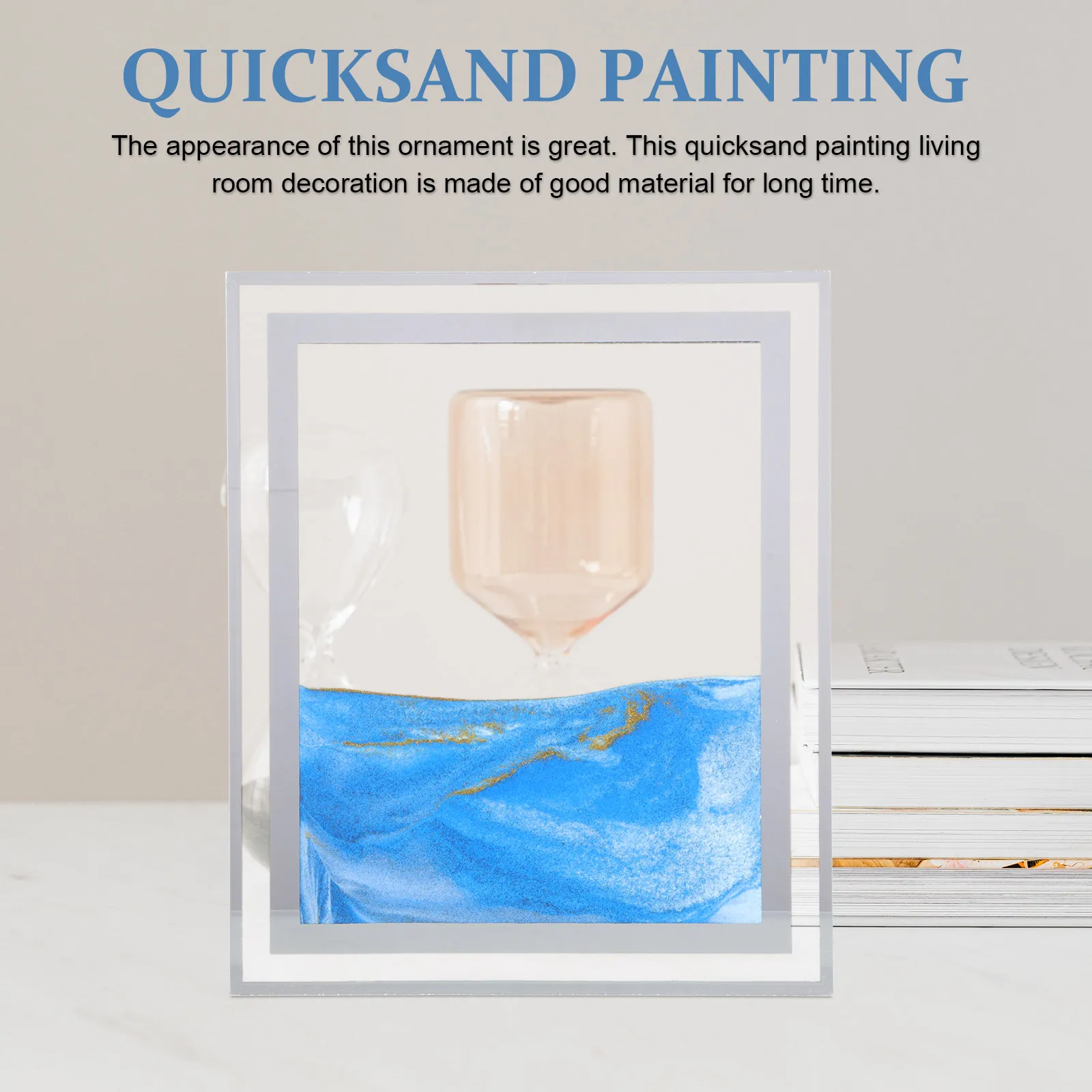 3D trasparente in movimento sabbia arte clessidra ornamento da tavolo sollievo dallo stress sollievo dall'affaticamento degli occhi decorazione per ufficio casa soggiorno