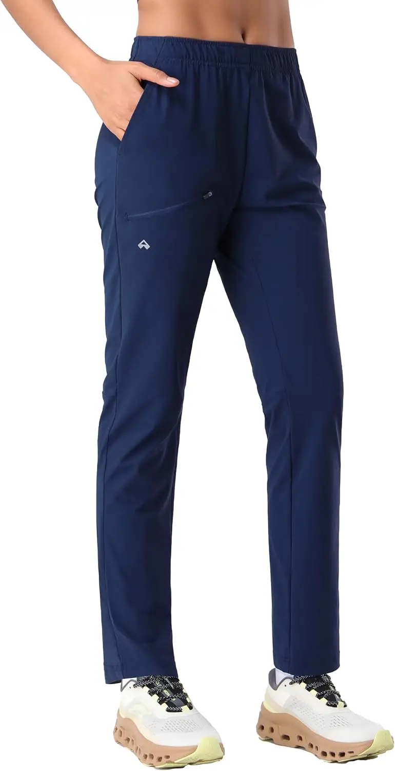 

Pioneer Camp Women's Hiking Pants UPF 50+ Elastic Waist Drawstring Ultra-Stretch Lightweight Outdoor Cargo Pants for Travel