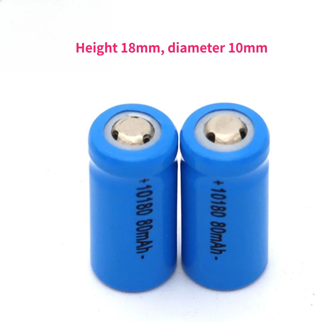 10180 3.7V Li-ion Rechargeable Battery Cell 80mAh for Mini UC02 LED Flashlight Torch Small Speaker