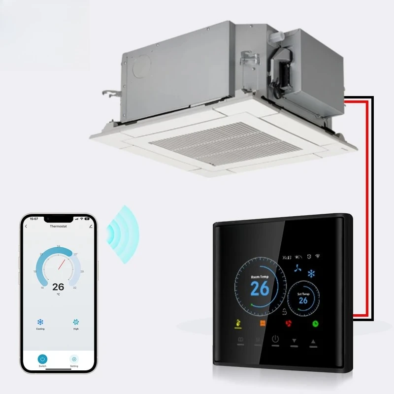 

Wired wireless air conditioner remote control multi-slide indoor unit Wifi smart thermostat working voice assistant