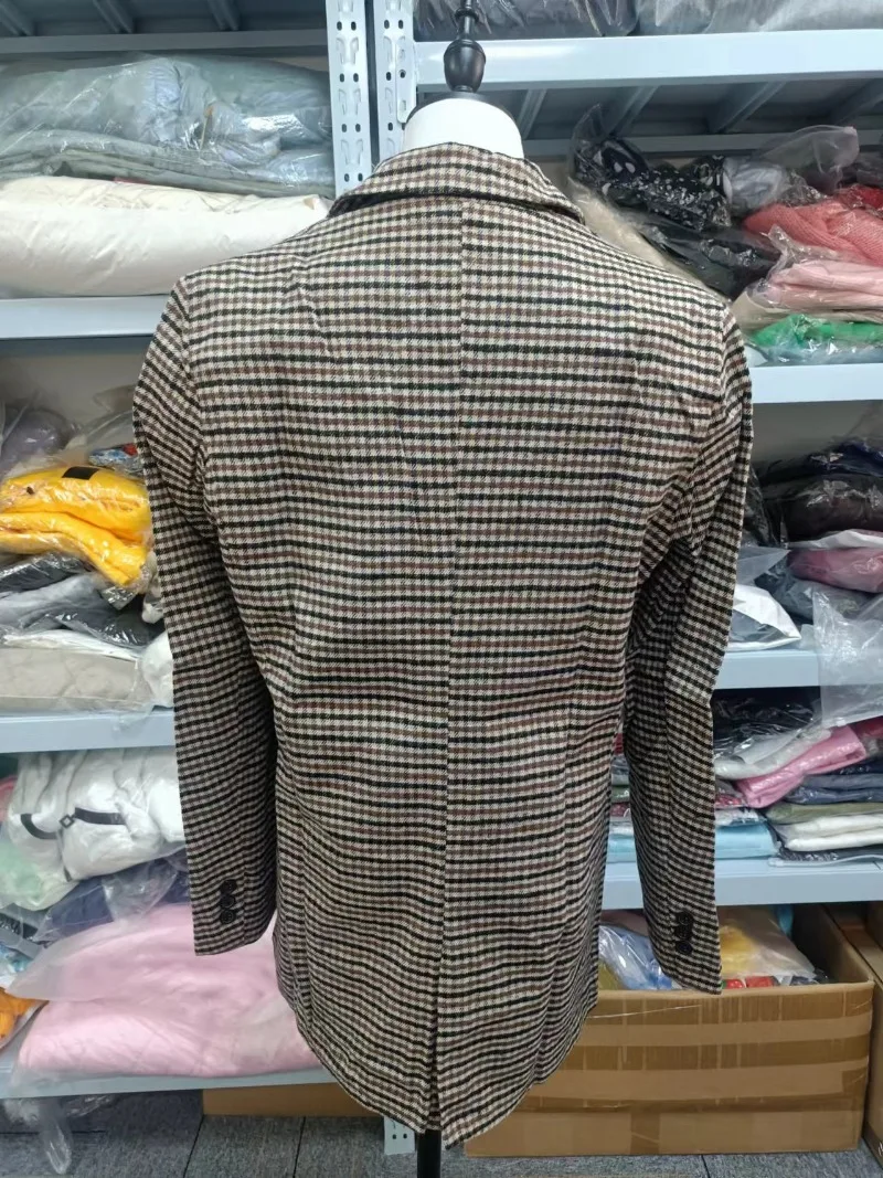 2022 Spring New Ladies Retro Plaid Single Breasted Suit Jacket Sexy High Waist Bag Hip Short Skirt Fashion Casual Women\'s Suit