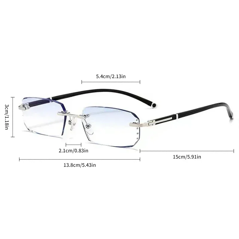 New Cut Edge Near Sight Glasses Frameless HD Blue Light Blocking Myopia Eyeglasses Prescription Minus Eyewear Diopter 0 To -4.0