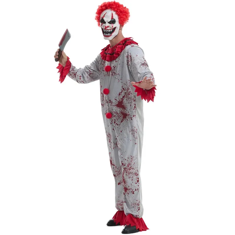 

Terrifier Art Cosplay Costume Men's Horror Killer Bloodstained Printed Halloween Stage Dress Up Clown Jumpsuits
