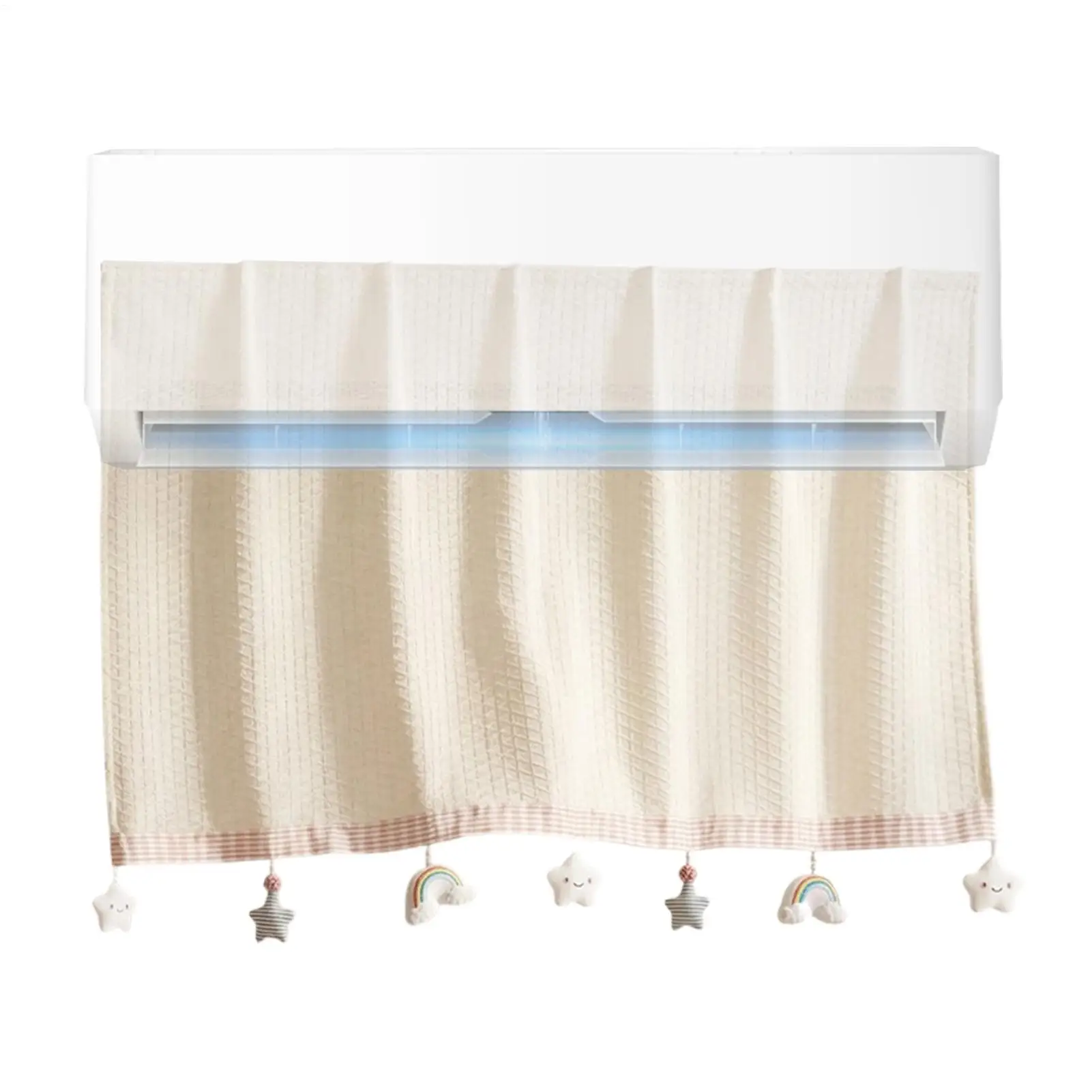 Indoor Ac Wind Deflector Dustproof No-Drill Cover Air Conditioner Wind Guard For Bedroom Living Room Dorm Meditation Space Young