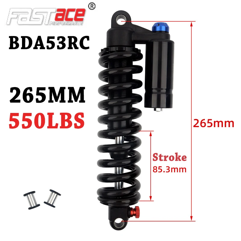 Fastace Rear Suspension Shock 265mm 450lbs 550lbs MTB Rear Shock Mountain Bike Shock Absorber for SURRON SUR Ron Light Bee