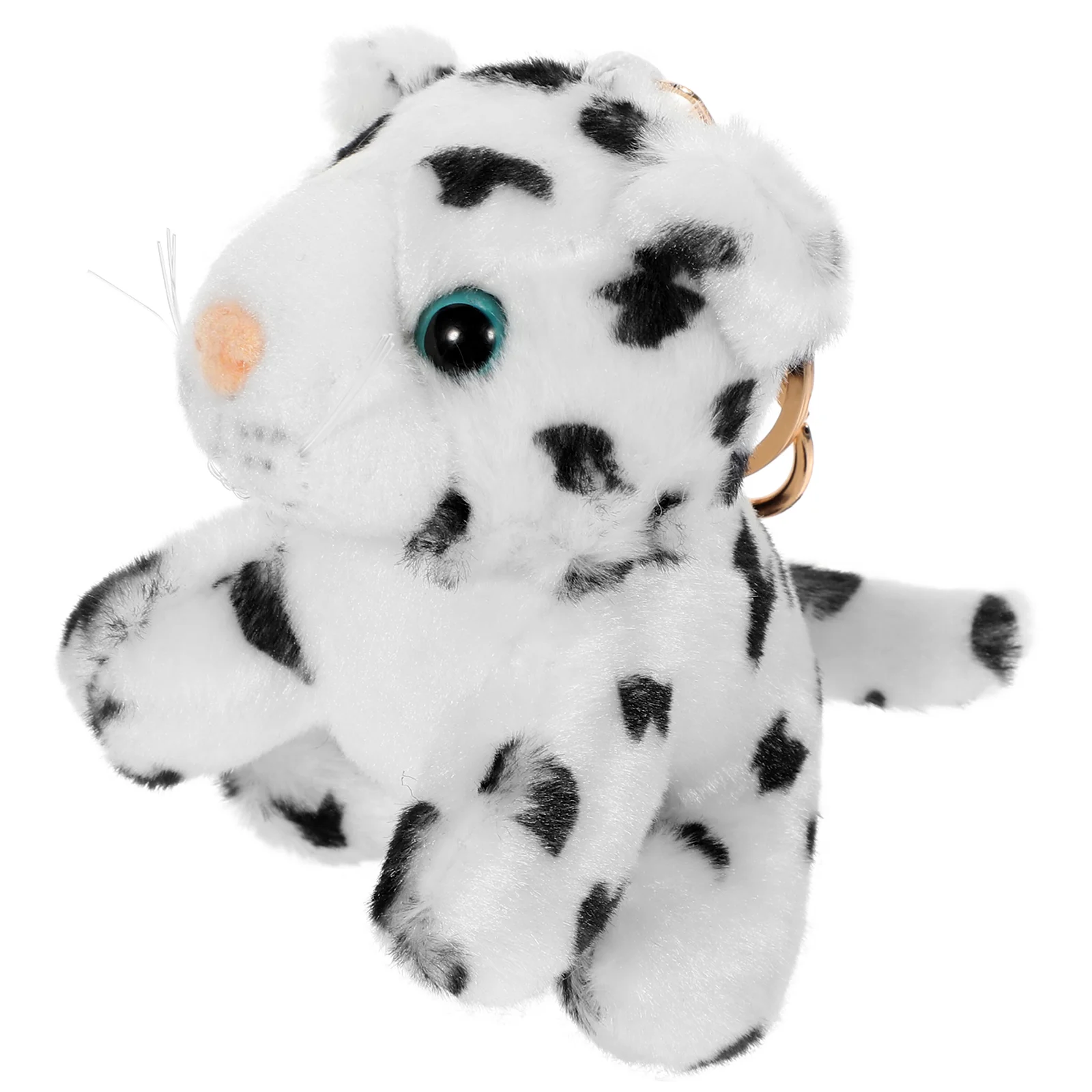 Plush Keychain Stuffed Snow Leopard Ring Rings Ornaments Hanging Keychains Decor Bag Pendant Gift Keyring