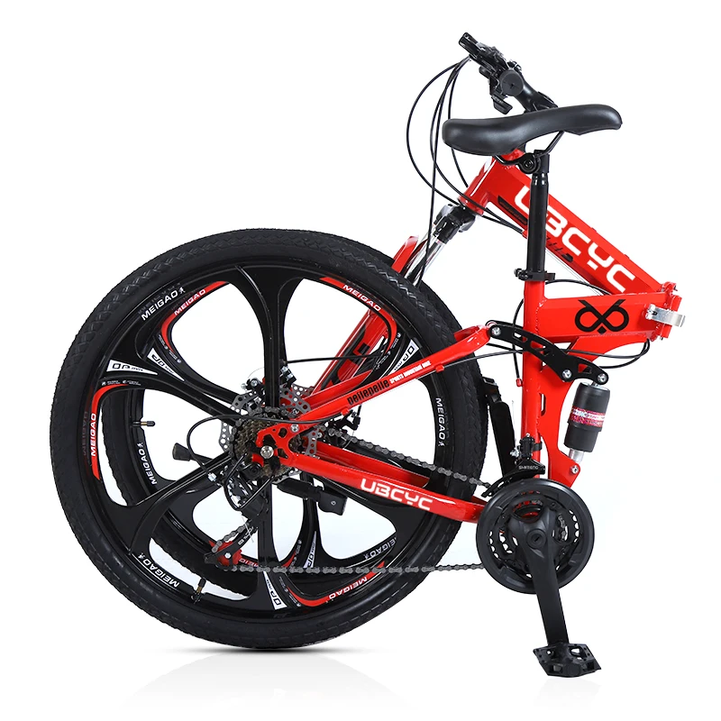 

New 26 Inch Folding Bike Full Suspension Foldable Mountain Bicycle Carbon