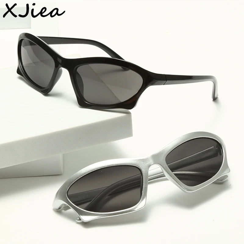 

XJiea Fashion Steampunk Sunglasses Men Women Designer Trendy Sun Glasses Y2K Mirror Eyeglasses Cycling Driving Unisex Shades