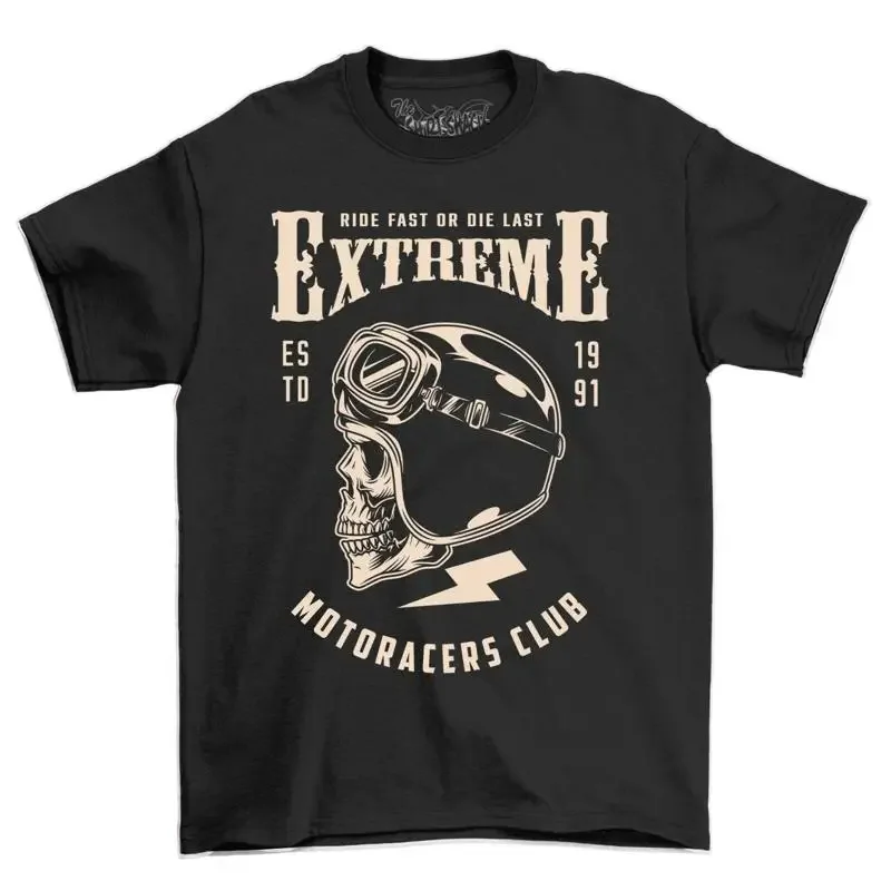 Ride Fast Die Last Extreme Motoracer Club Men's T Shirt Vintage Style Motorcycle