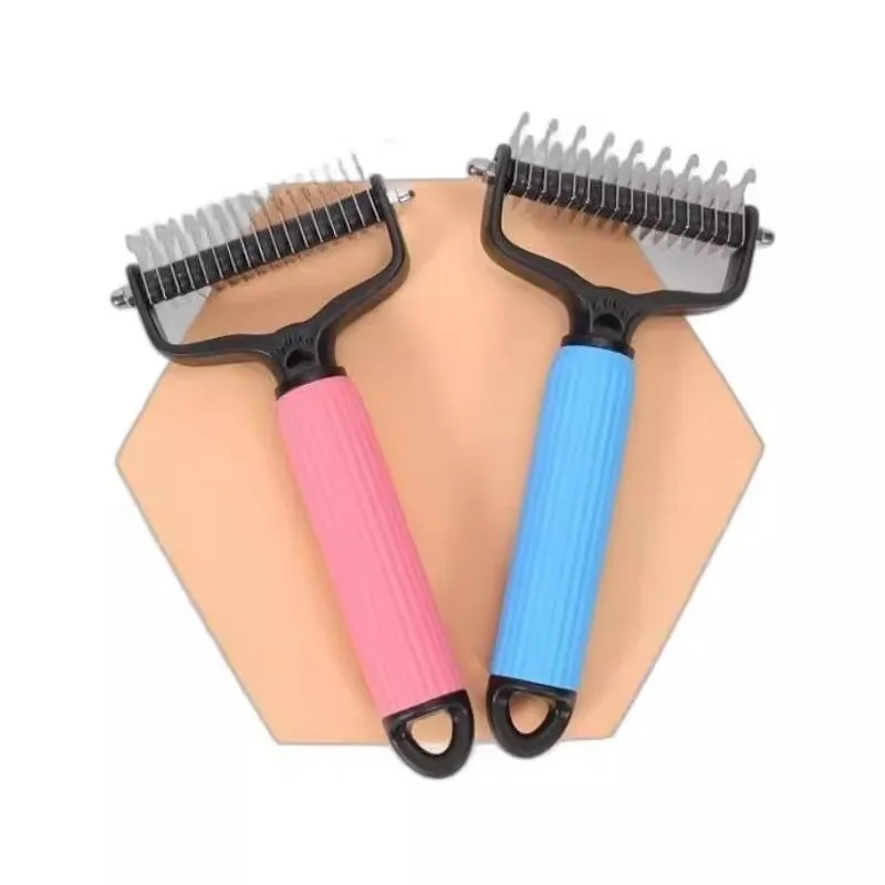 dog comb Pet Detangling Comb Universal Double-Sided Stainless Steel Grooming Tool for Coat Care Shedding Removal Easy to Use