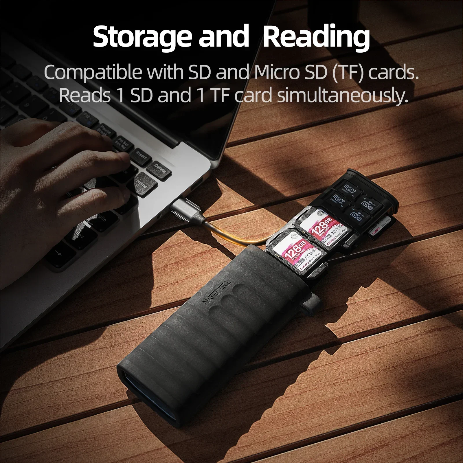 TELESIN 12-in-1 Type-C Card Reader with Storage for Phone Laptop Accessories Universal Multifunction TF/Micro SD Card Readers