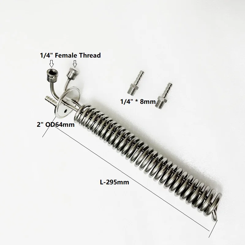 Imagem -04 - Desflegador Sanitário Tri-clamp Condensador de Destilação Long tipo Sight Glass para Destilação Homebrew Refluxo Dimroth 2