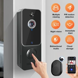 Newest Smart Home Video Doorbell 1080P HD WiFi Outdoor Wireless Two-Way Voice Night Vision Human Detection Security Door Bell