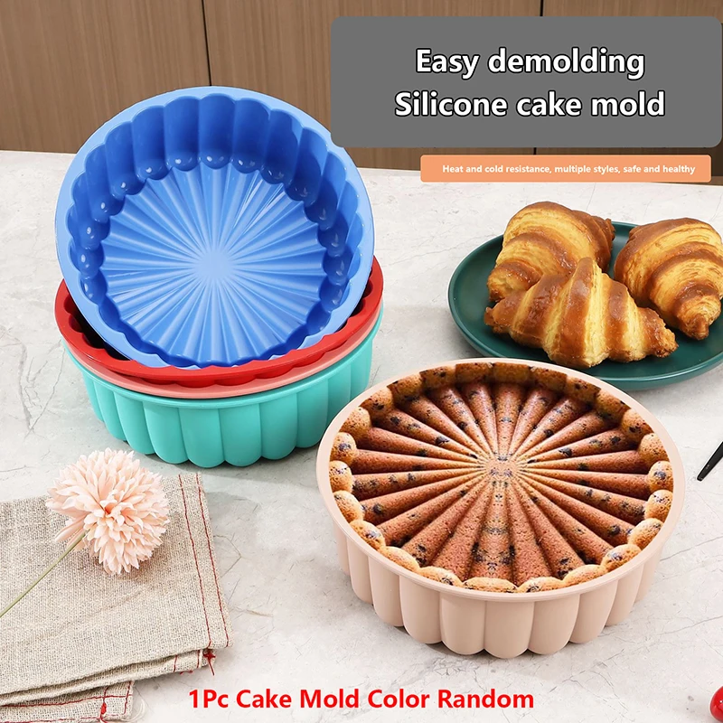 Cakes Pan Round Silicone Baking Pan Sponge Flan Mold Strawberry Shortcake Baking Pan Kitchen Silicone Moulds