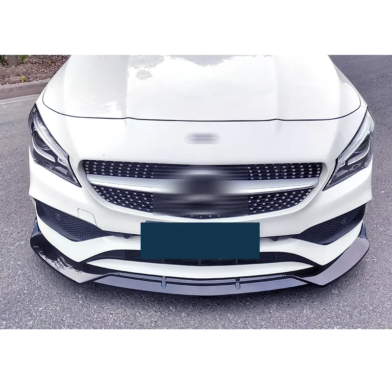 Front Bumper Splitter for Benz W117 CLA200 CLA-Class 2016 - 2020 Lip Diffuser Carbon Surface Body Kit Spoiler Skirt