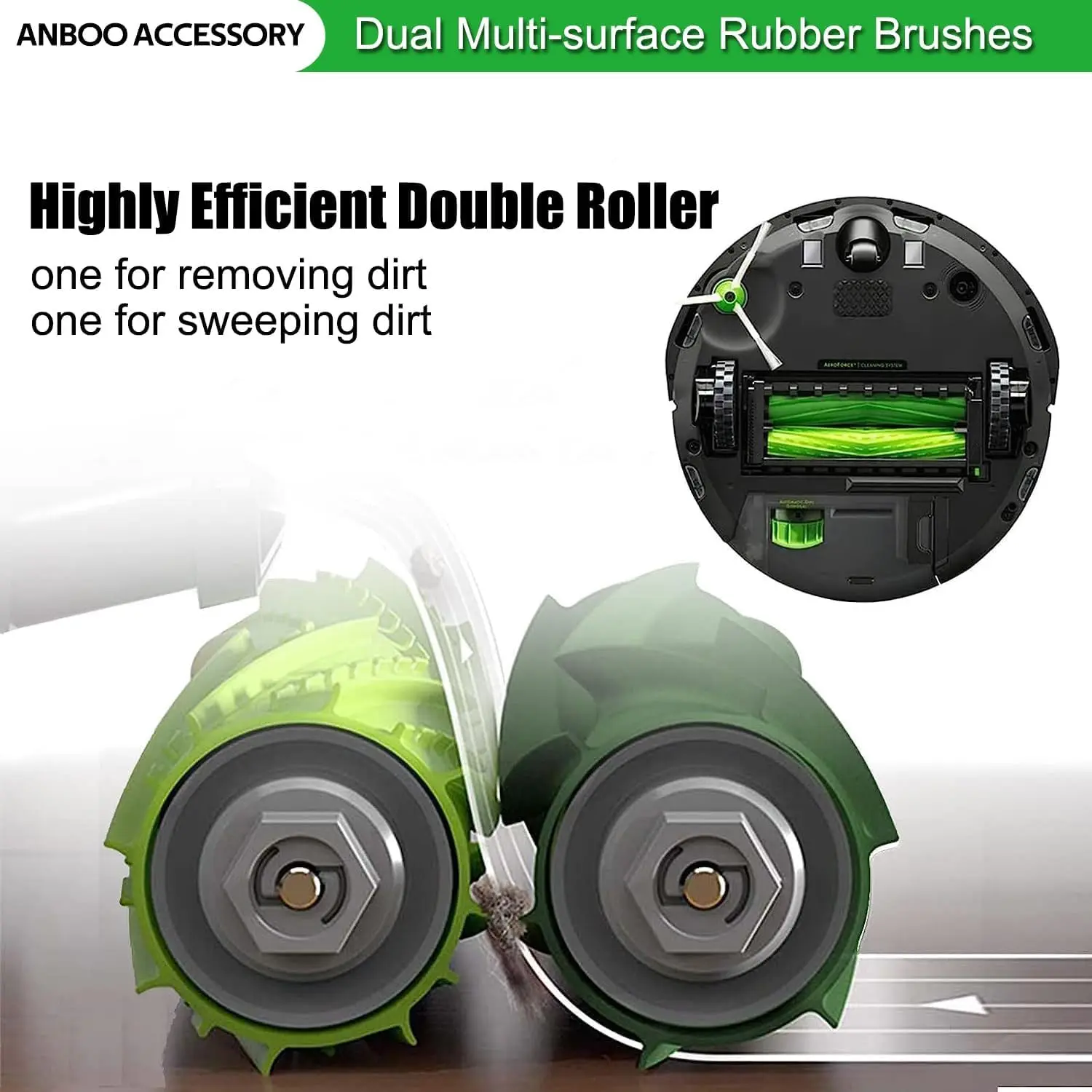 

Parts for Roomba i & j & e Series E5 E6 i7 i7+ i3 i3+ i4 i4+ i6 i6+ i8 i8+ j7 j7+/Plus Vacuum Cleaner, 1 Set of Rubber Brushes
