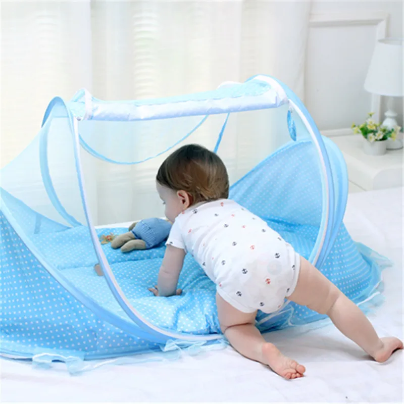 

Simple Pure Color Yurt-style Baby Mosquito Net Portable Foldable Crib Mosquito Net Cover Newborn Summer Anti-mosquito Small Tent