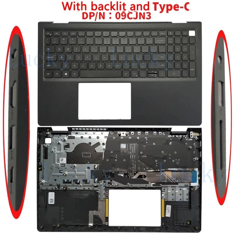 

f New Palmrest Upper Cover US Keyboard For DELL Inspiron 3510 3511 3515 3520 3525