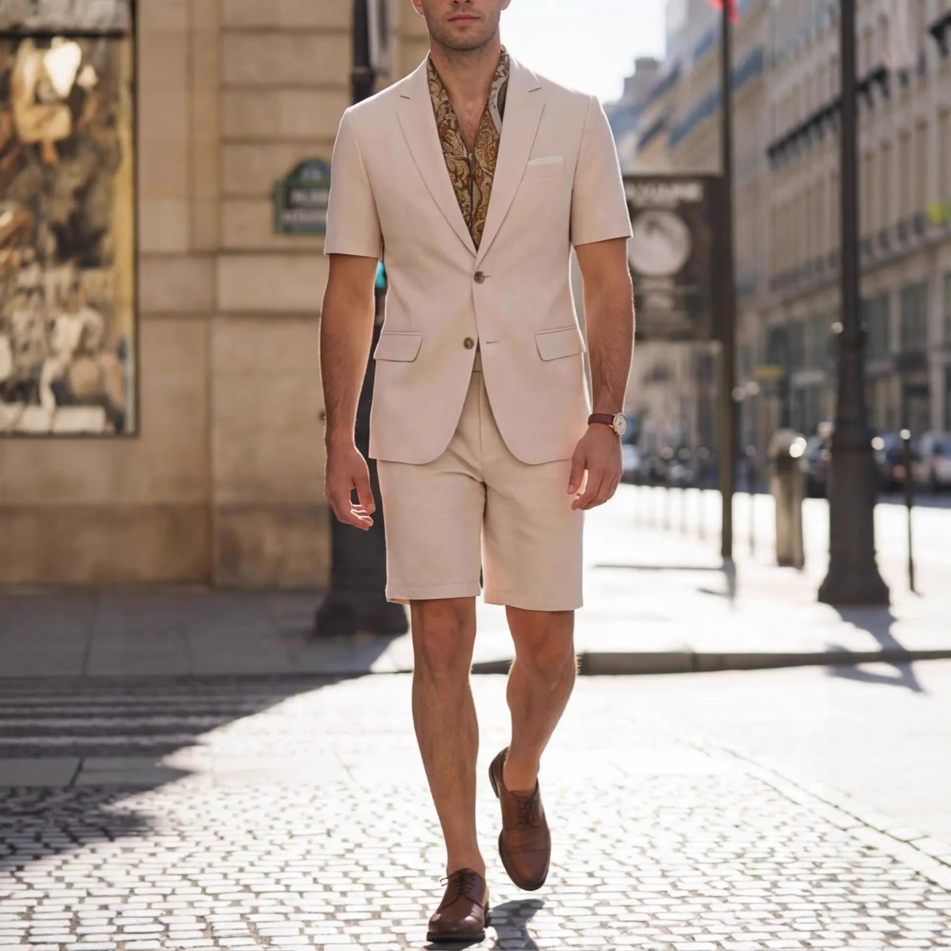 2026 Spring/Summer Men's Casual Commuter Short Sleeve Suit Shorts Men's Suit