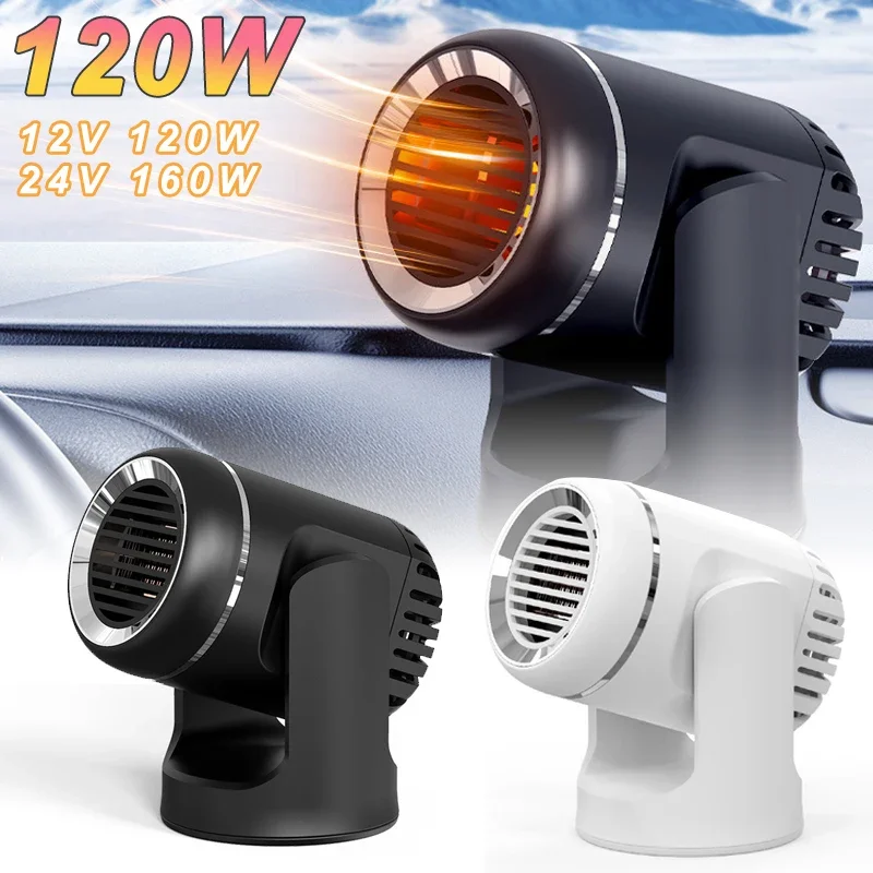 Air Cooler Fan 12V/24V Electric Car Heater Portable Demister Defroster Heating Fan120W Dryer Windshield Defogging Accessroies