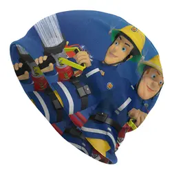 Fireman Sam Steele Educational Cartoon Rescue Men Women Beanies Cycling Ski Cap Double Layer Fabric Bonnet Hat