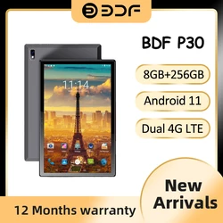 BDF-Tableta de 10,1 pulgadas con Android 11, Tablet Pro con ocho núcleos, 8GB de RAM, 128GB de ROM, Google Play, red Dual 4G, GPS, Bluetooth, WiFi