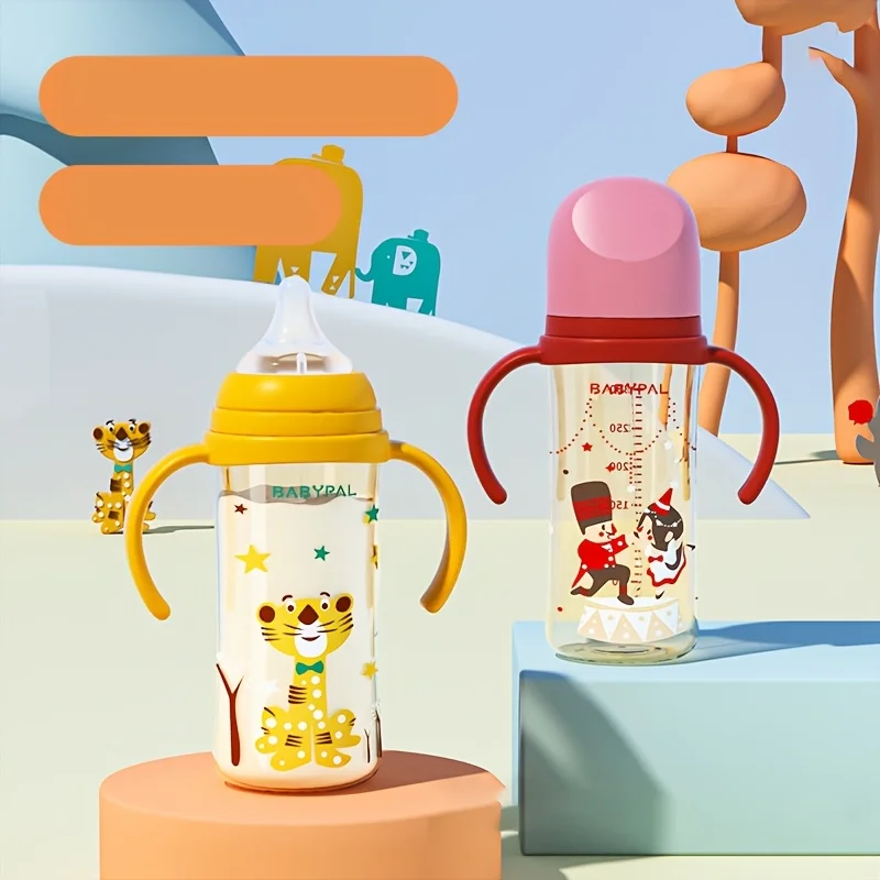 

300ml Baby Bottle with Handle - Easy-to-Grip Feeding Bottle, Perfect as a Christmas Gift, Ideal for Water and Formula