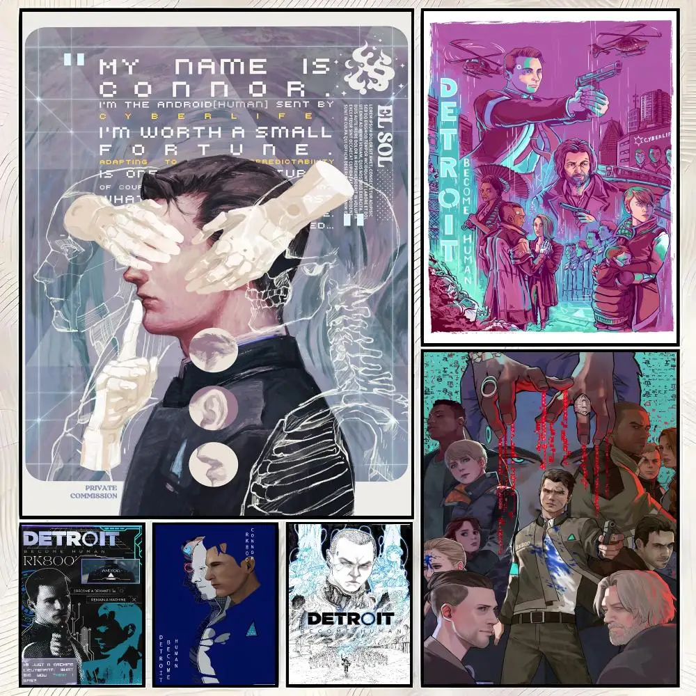 Game D-Detroit: Become Human Poster HD PP Paper Waterproof Wall Art Print for Bedroom Living Room Decor