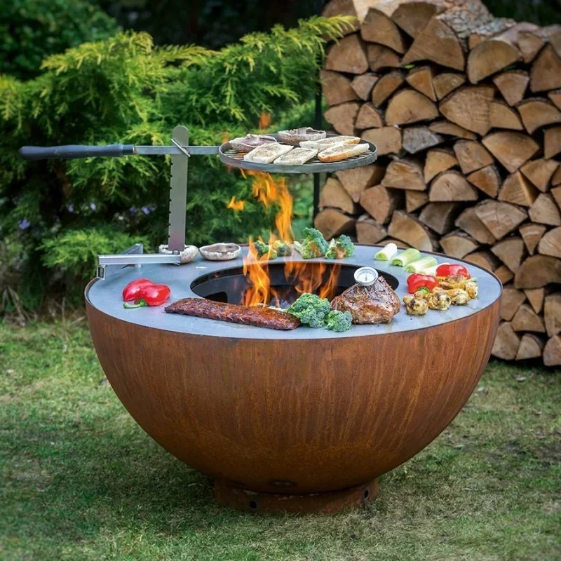 

#For corten steel barbecue cooking firepit grills BBQ rusty small barbeque pit
