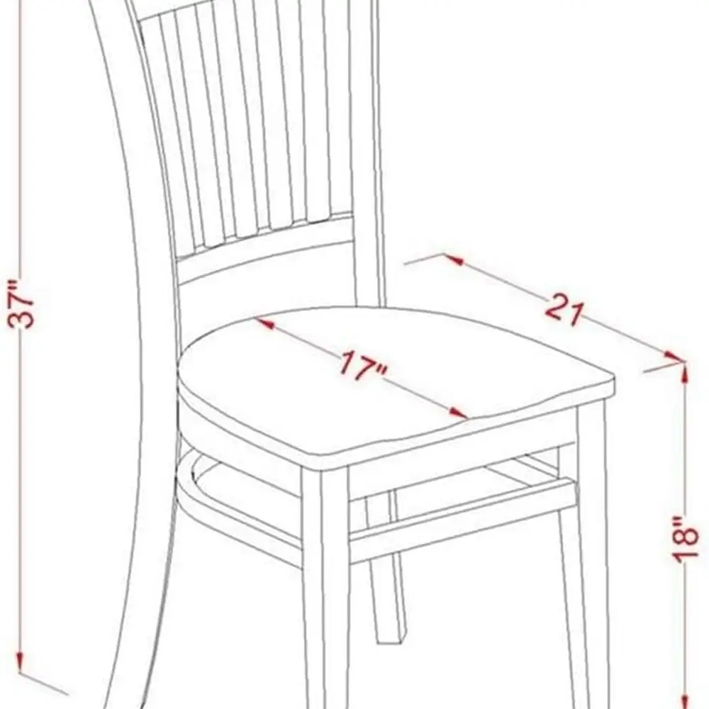 Ensemble de salle à manger avec table à feuilles tombantes et 2 chaises, 42 acajou, 3 pièces