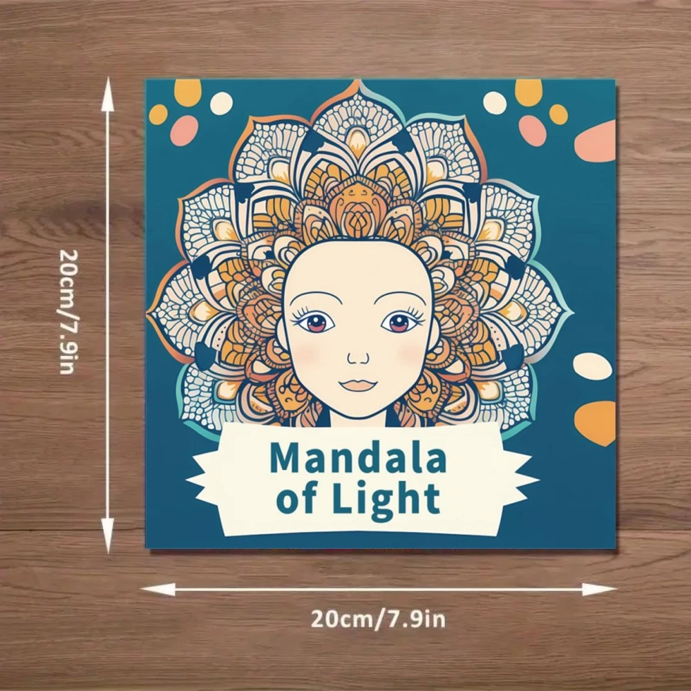 Mandala of Light  Art Coloring Book 22Pages Gift For Birthday Party Relieve Stress Kill Time Graffiti Painting Drawing Art Book
