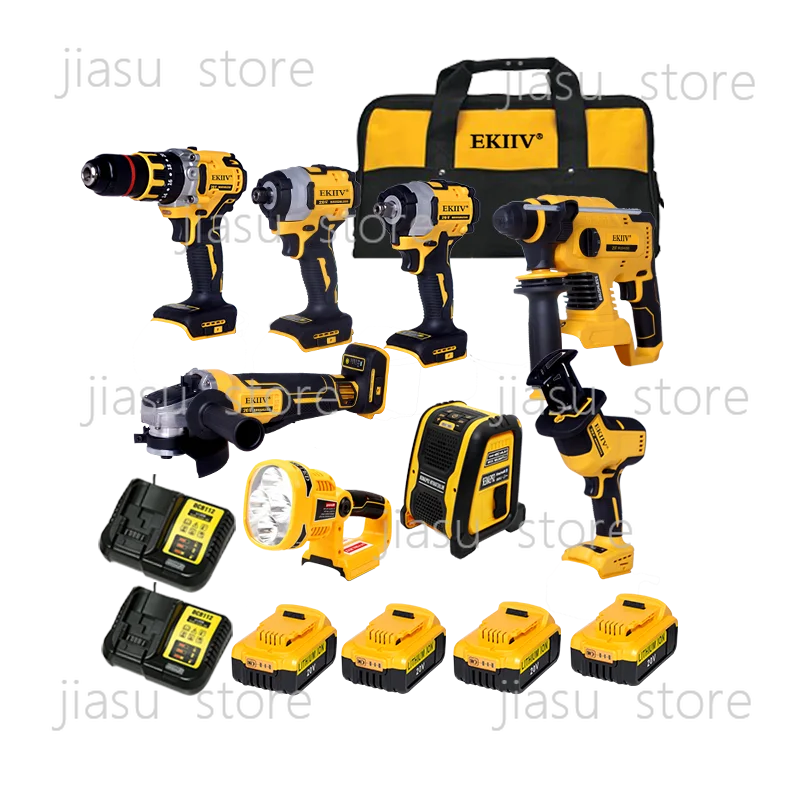 Multifunctional Cordless Drill Kit with Accessories, Household Vehicle Home Tool Set, Woodworking Mechanic Combo