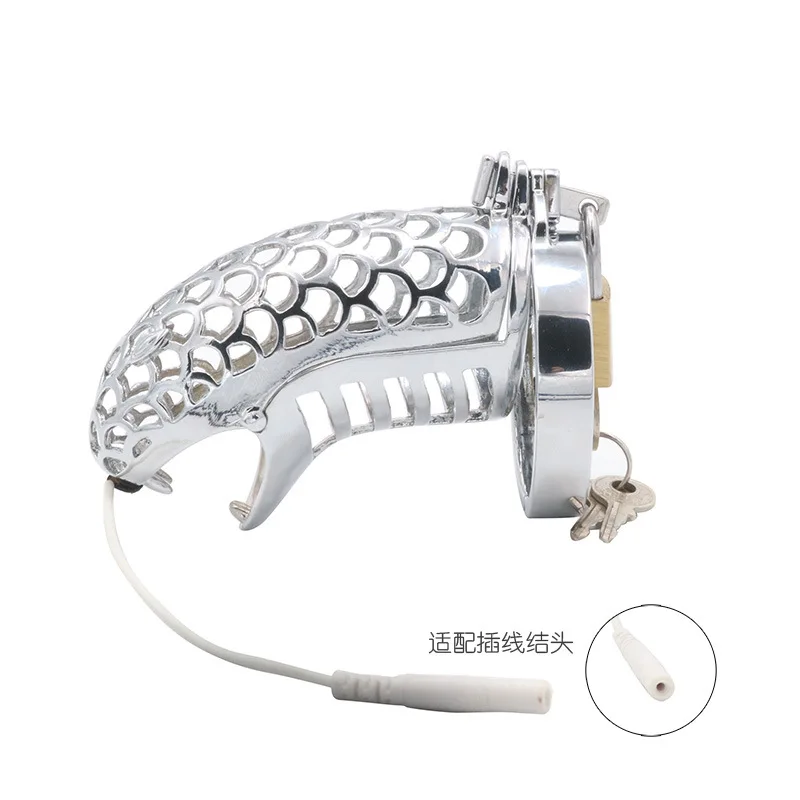 Electric Shock Kit Chastity Device Metal Cock Cage Lock Electrical Stimulation Anal Plug Adult Penis Lock Sexy Toys For Men 18+