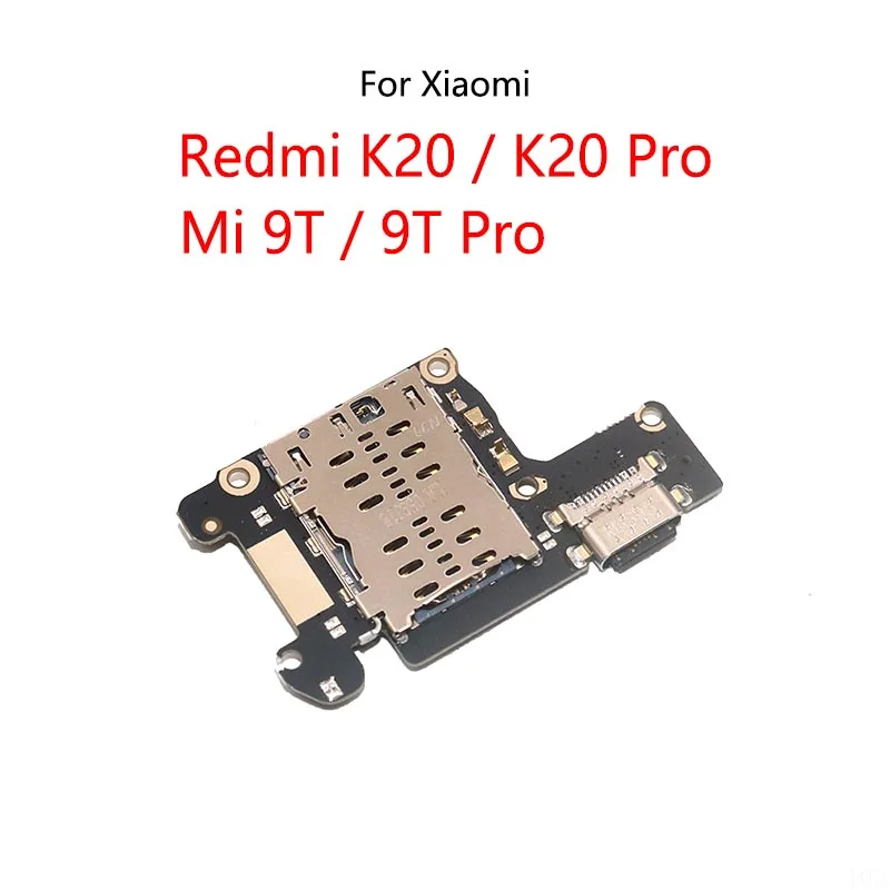 USB Charging Dock Connector Port Socket Jack Charge Board SIM Card Tray Slot Flex Cable For Xiaomi Redmi K20 Pro / Mi 9T Pro