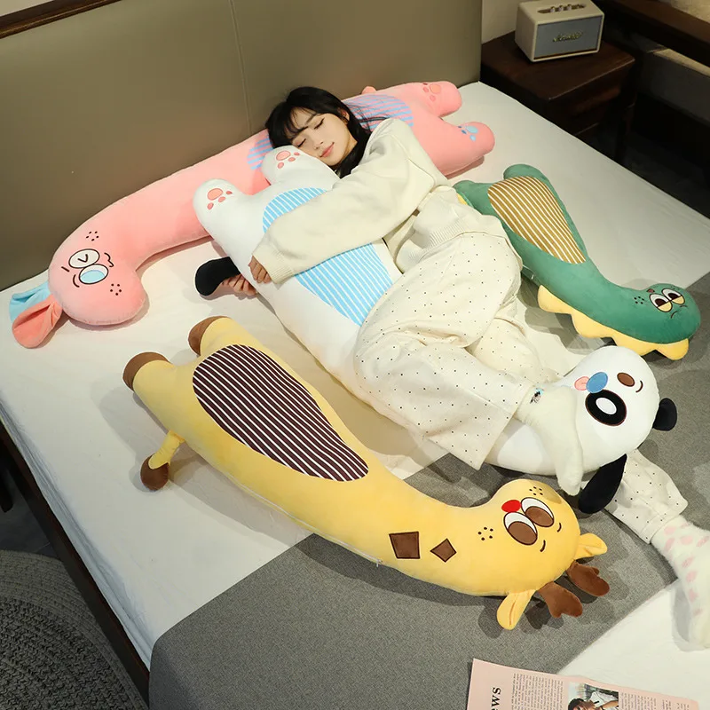 

Милая собака, кролик, плюшевая игрушка, длинный динозавр, олень, подушка для сна, мягкая кукла-животное, успокаивающий плюшевый подарок для мальчиков и девочек