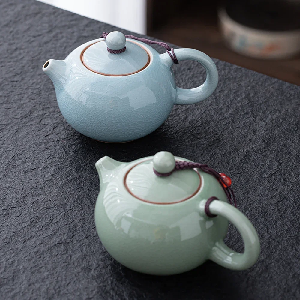 Ge Yao Ceramic Teapot teacup manual Chinese ice crack split teapot can raise Xishi tea pots household Kung Fu tea pot