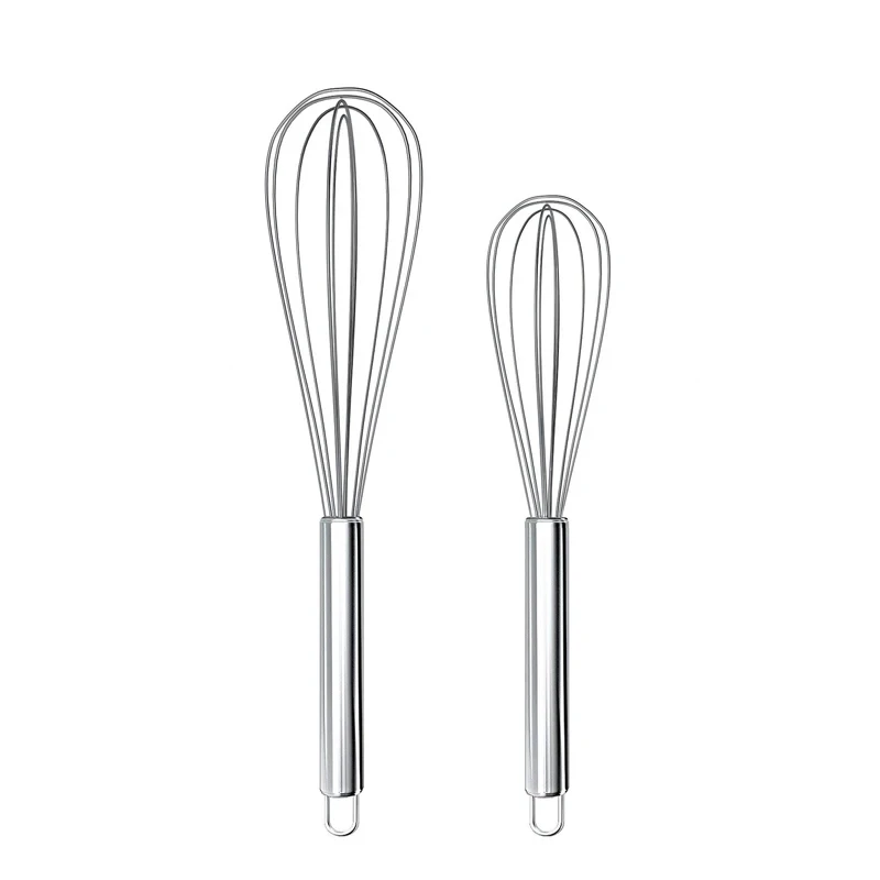 Stainless Steel Balloon Whisk, 8/10/12 Inch Egg Beater, Wire Whisk for Baking, Cooking, Mixing Eggs, Milk & Batter