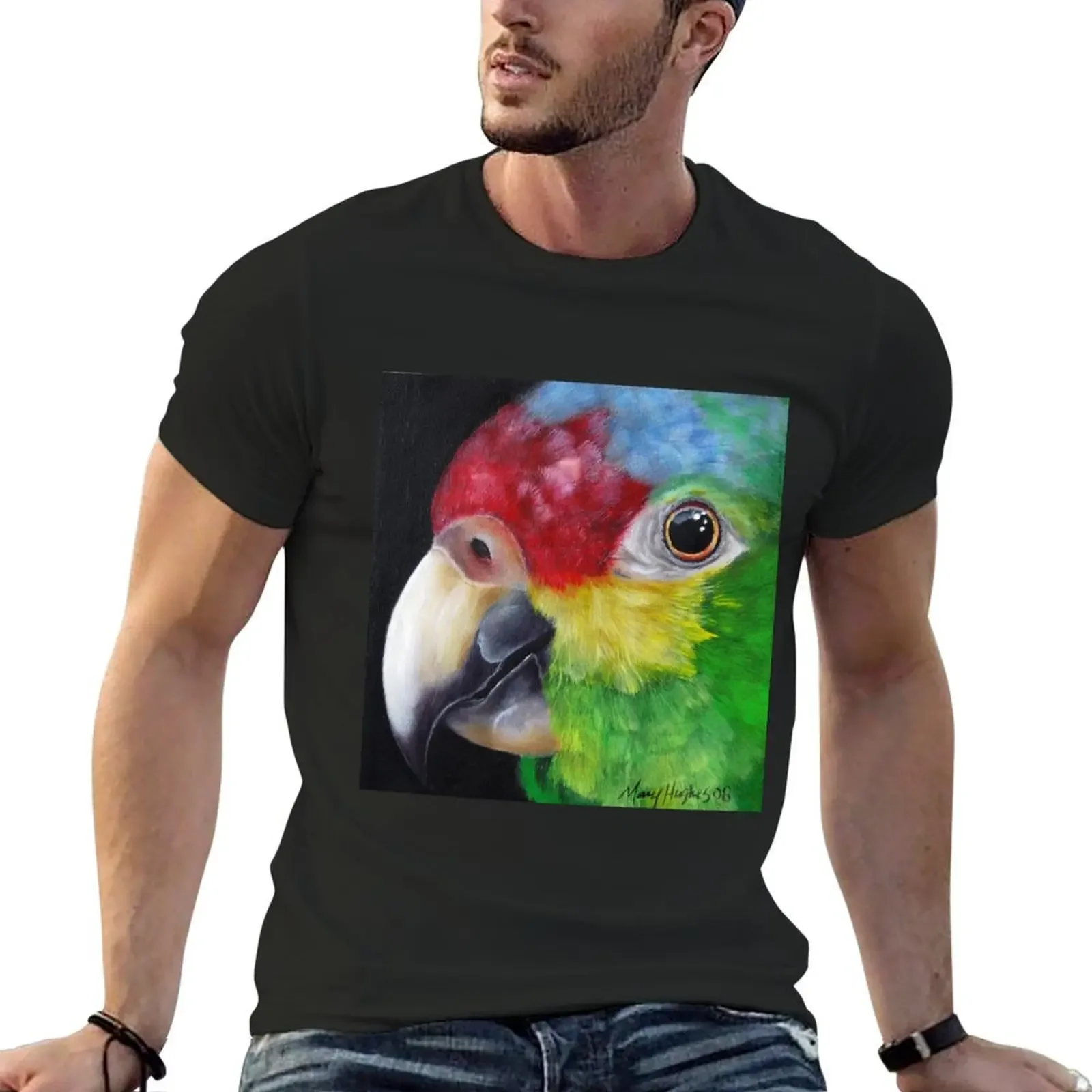 Red-Lored Amazon Parrot T-Shirt for a boy aesthetic clothes men clothings