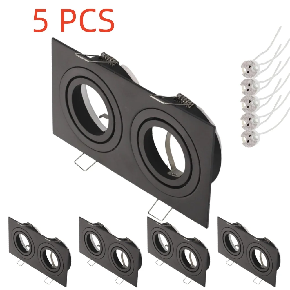 5 Pcs LED Downlight Spotlight Brackets with GU10 Lamp Holder Light Stand Adapters Lamp Shade Rings Hole Enlarge Outer Frame
