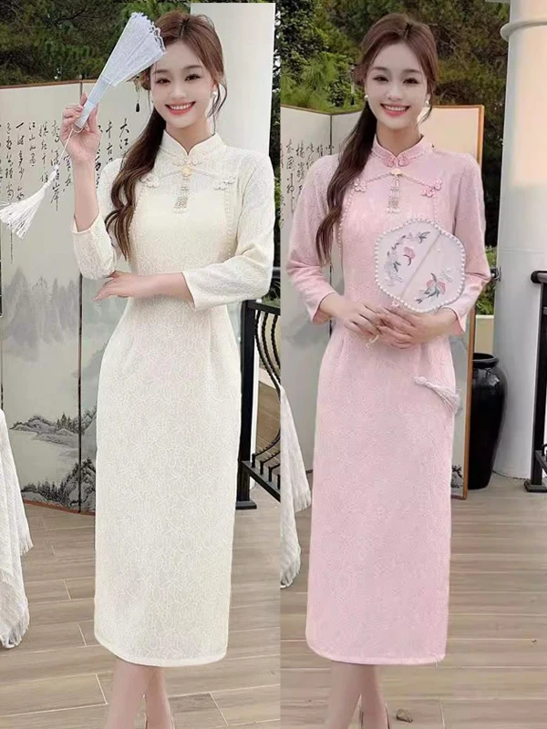 abito-midi-da-sposa-cinese-nuovo-stile-per-fidanzamento-taglia-piccola-da-indossare-ogni-giorno-traspirante-con-collo-rotondo-e-spacco-basso-per-l'autunno