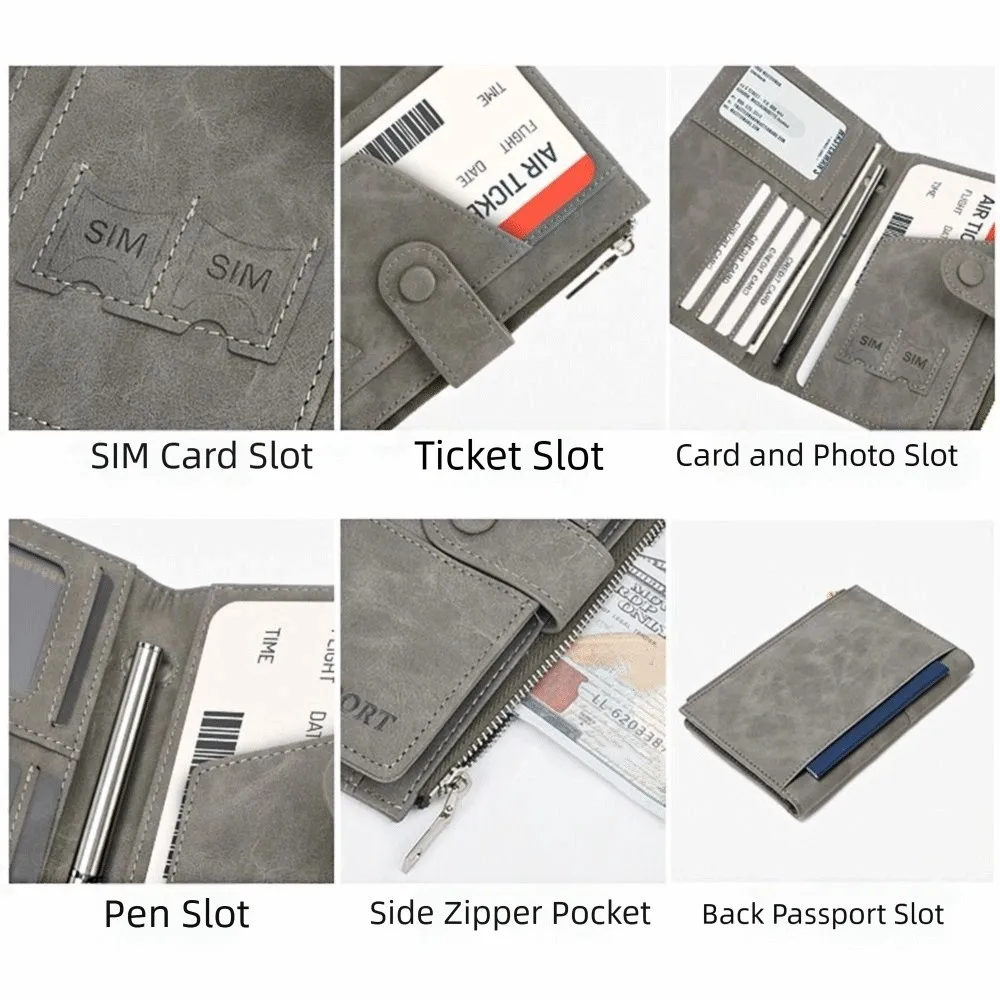 Creative RFID Anti-Theft PU Passport Bag Purse Card Holder Travel Wallet Ticket Holder Airplane Check-in Passport Clip Women view 5